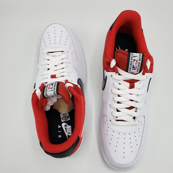 Nike Air Force 1 07' LV8 NBA Red SATIN - Picture 4 of 5